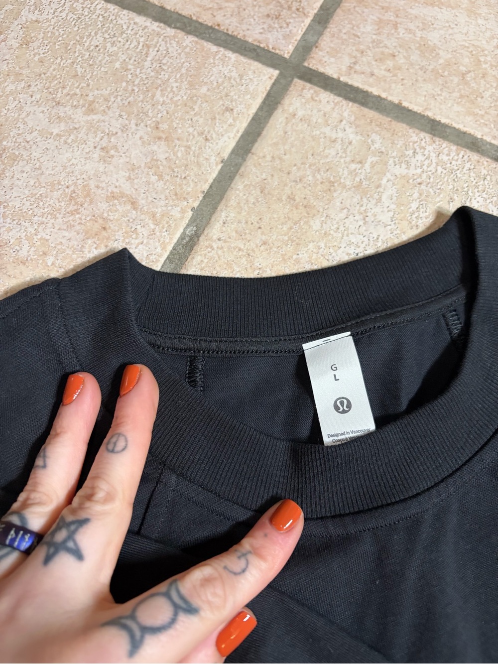 NWT Lululemon Scuba Cotton Jersey T-Shirt (Black) Size L - Picture 6 of 8